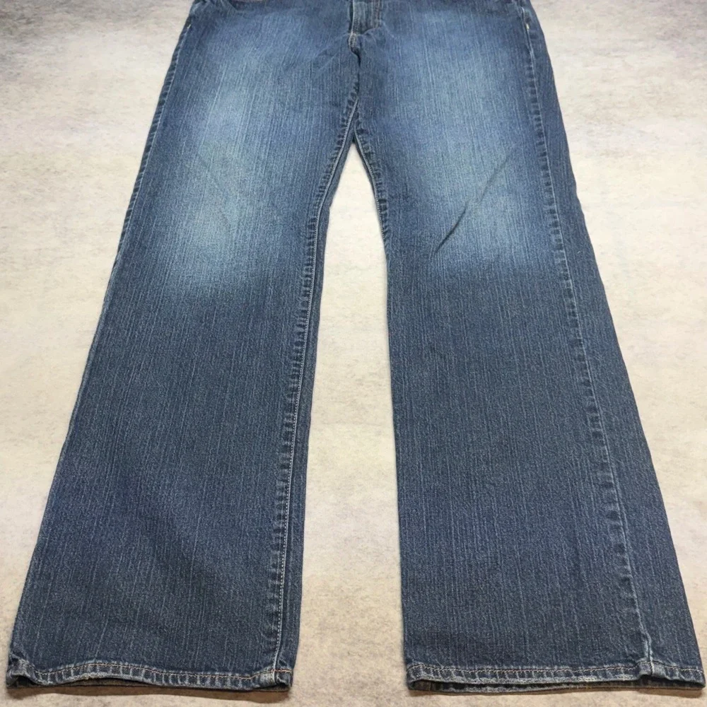 Lucky Brand Straight Leg Mens Size 34 Blue Faded Denim Jeans Classic Western